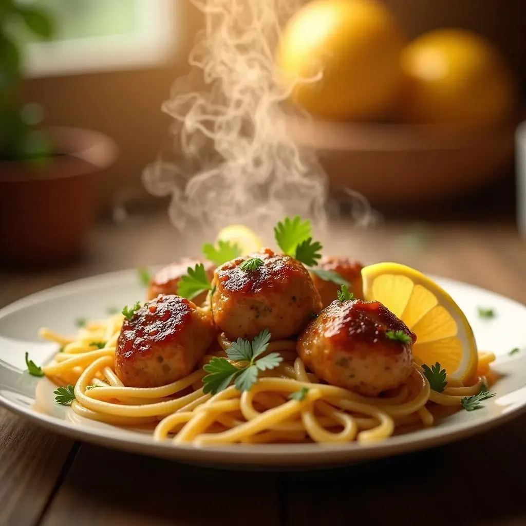 Assembling Your Chicken Meatball Pasta Dish