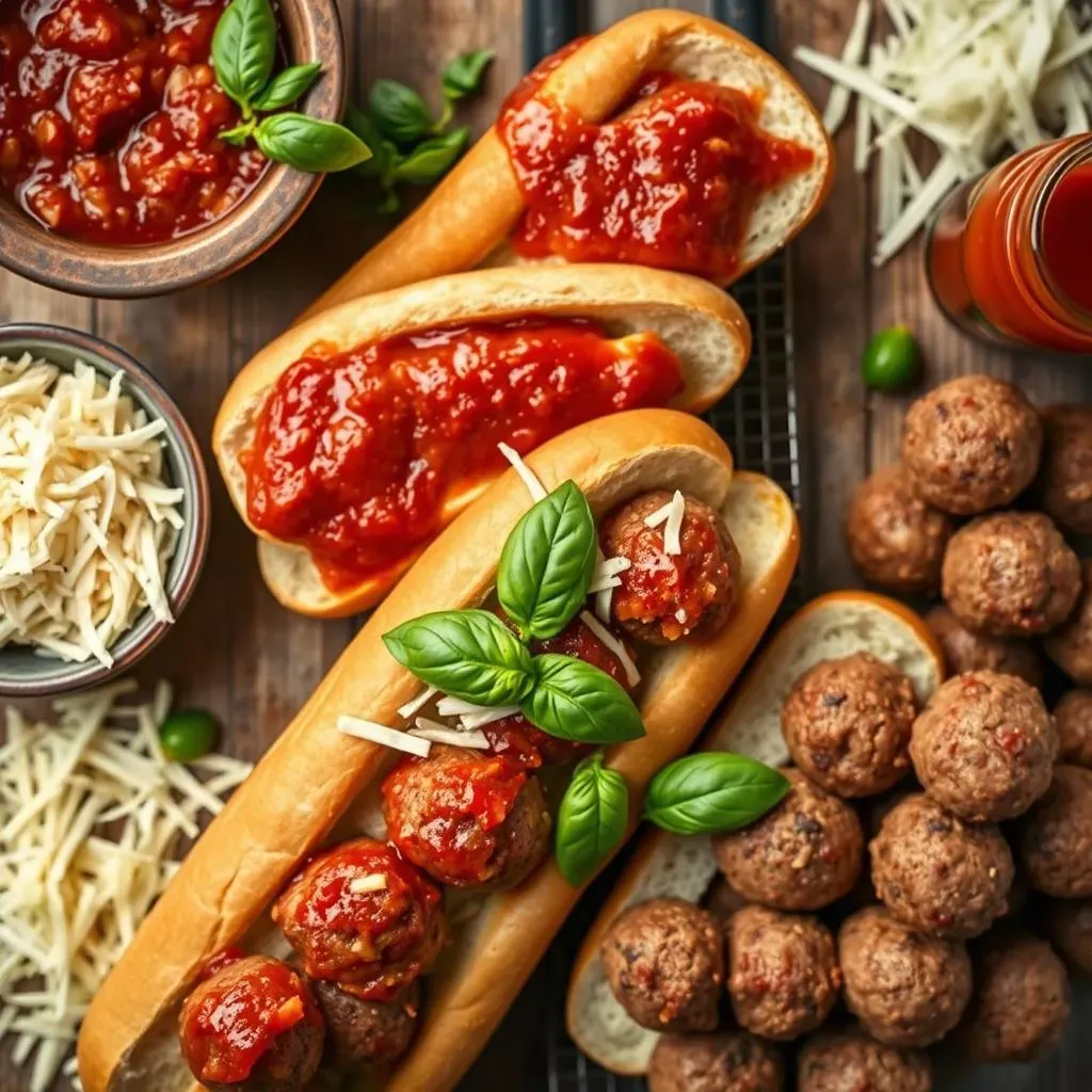 Assembling Your Homemade Meatball Hoagies: Sauce, Cheese, and Bread