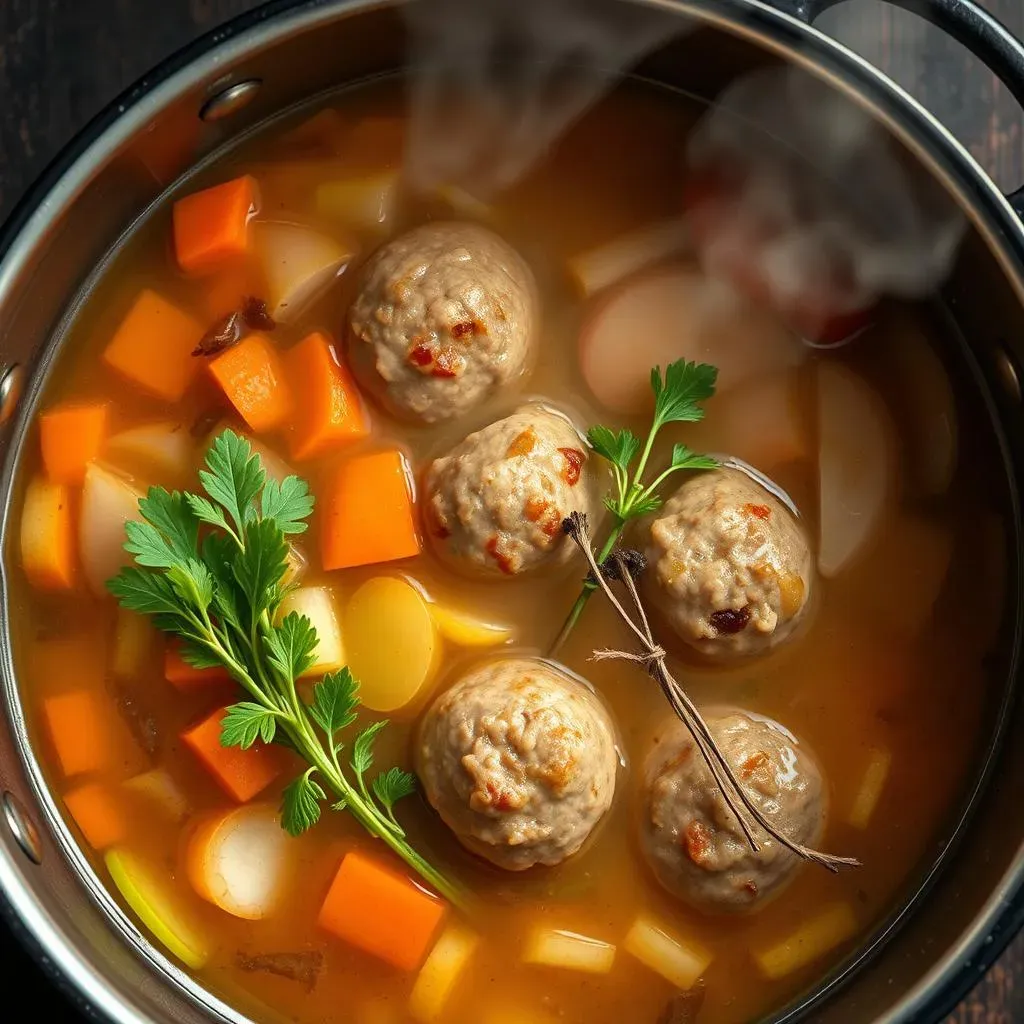 Building a Flavorful Broth: The Heart of Meatball Soup
