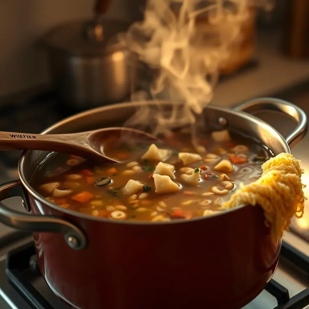 Building the Flavorful Broth and Adding Pasta