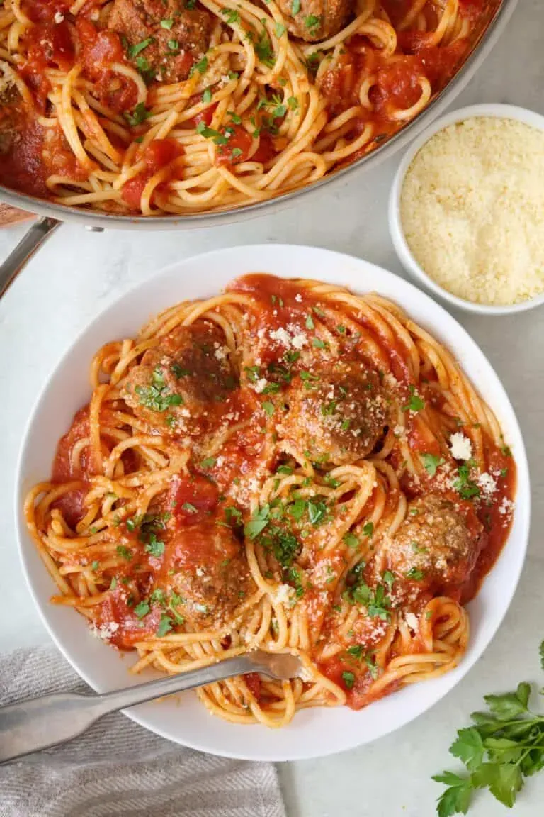 Finishing Your Easiest Spaghetti and Meatballs Recipe