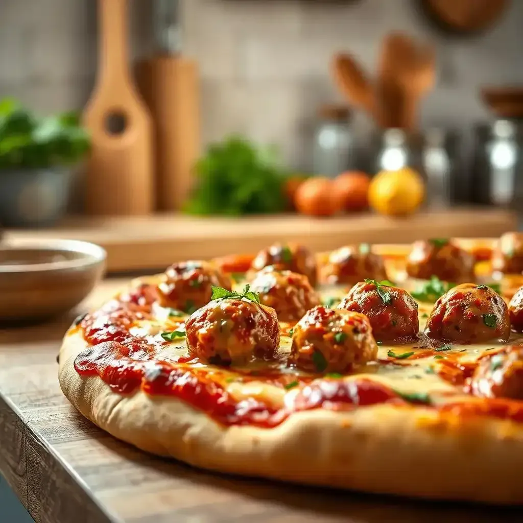 Homemade Chicken Meatball Pizza Perfection