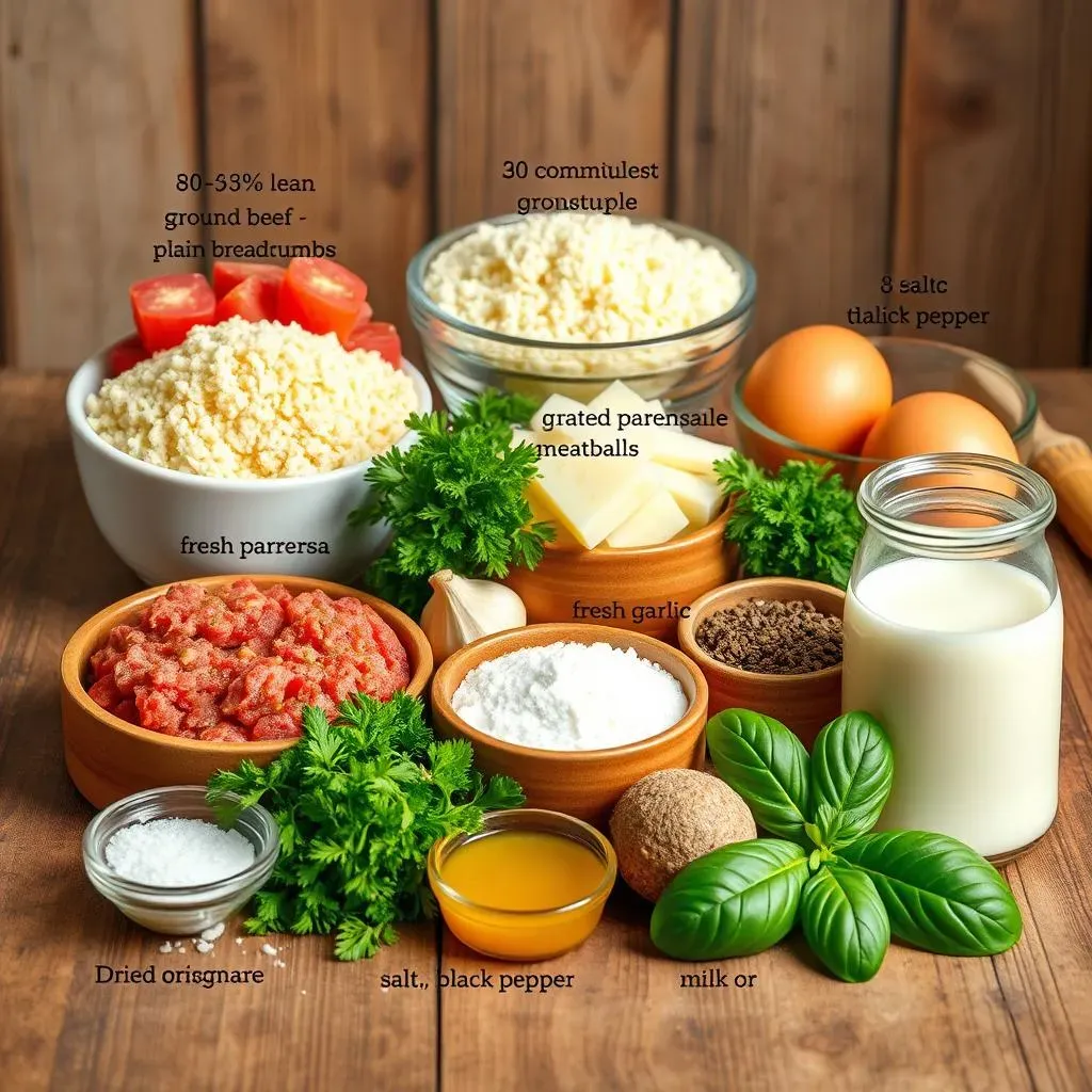 Ingredients for Authentic Italian Style Meatballs