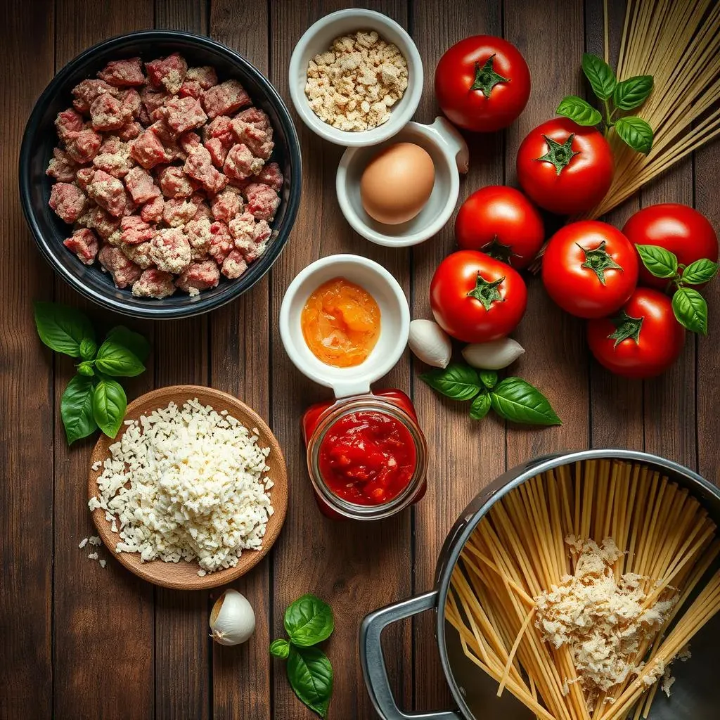 Ingredients for Foolproof Spaghetti and Meatballs