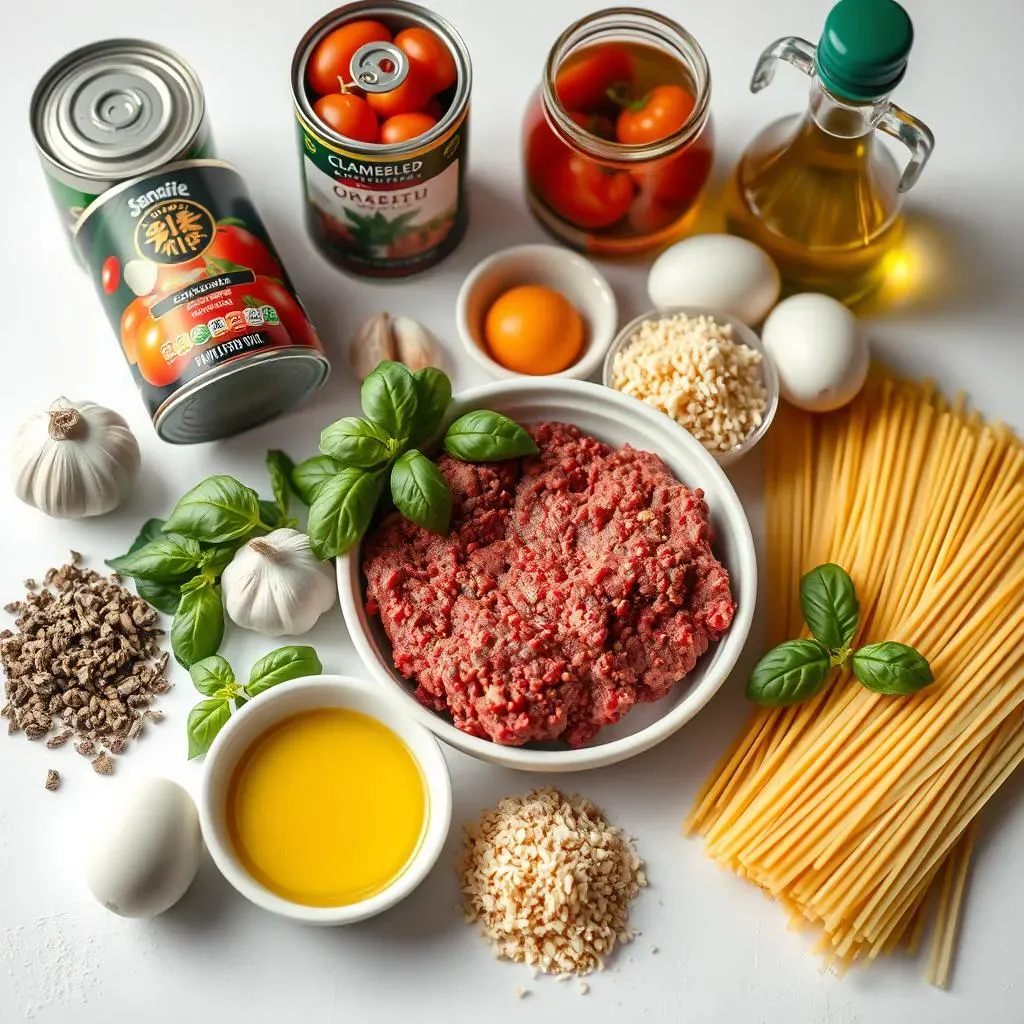 Ingredients for Noodles & Company Style Spaghetti and Meatballs