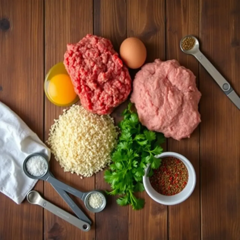 Ingredients for the Best Homemade Meatballs Easy Recipe