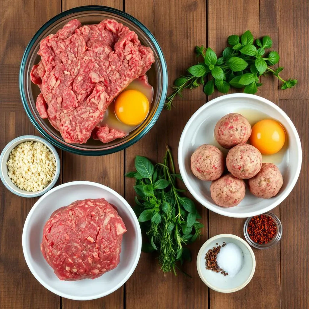 Ingredients for Unforgettable Large Homemade Meatballs