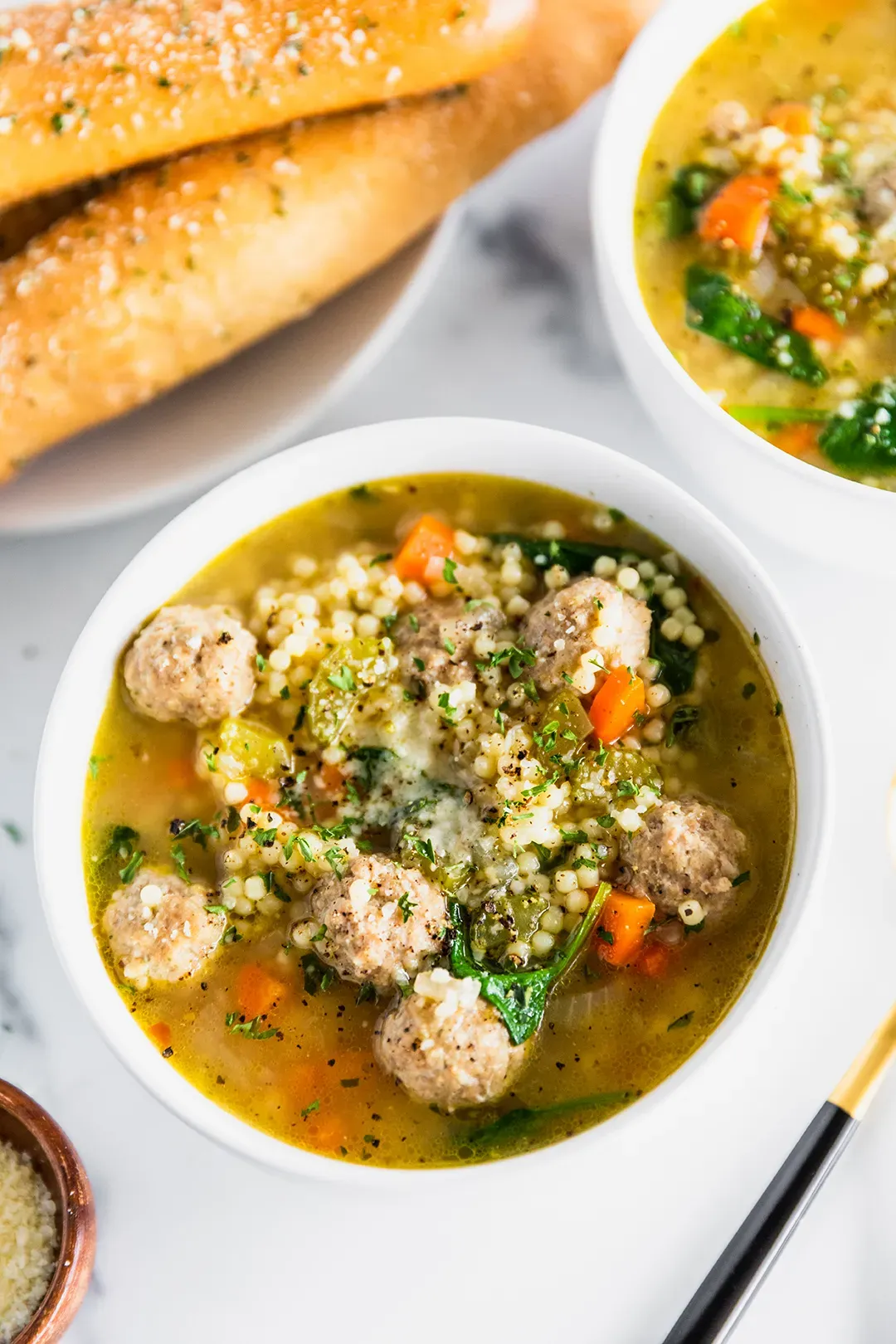 Delicious italian wedding soup recipe with turkey meatballs
