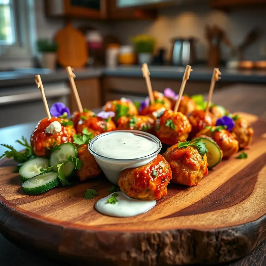 Making Buffalo Chicken Meatballs: Recipes for Meatballs, Ranch, and Salad