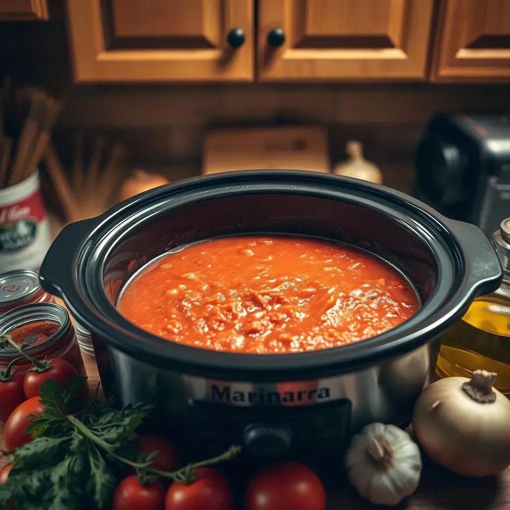 Making the Slow Cooker Marinara Sauce