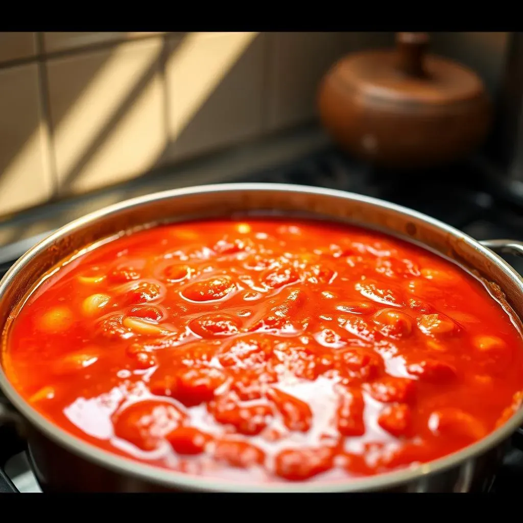 Simmering a Simple Yet Flavorful Tomato Sauce