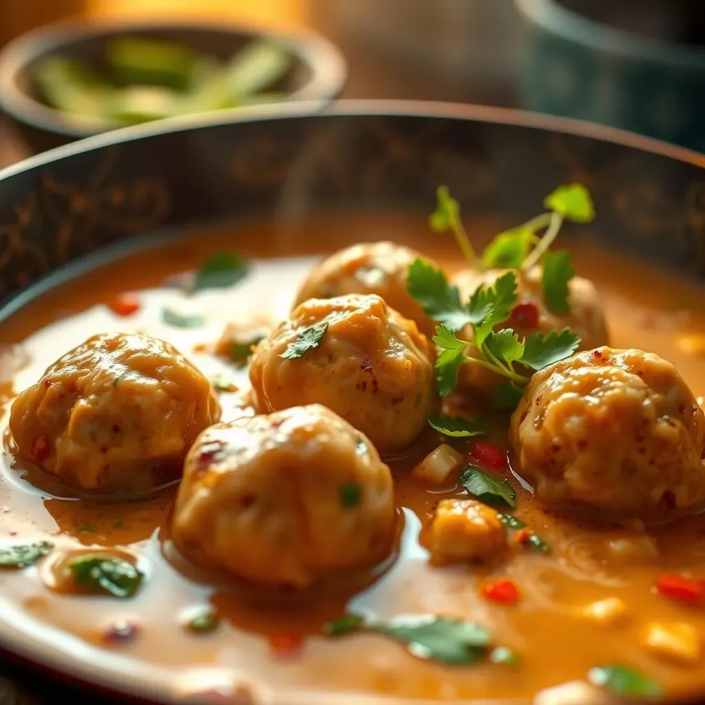Simmering Your Thai Chicken Meatballs in a Coconut Broth